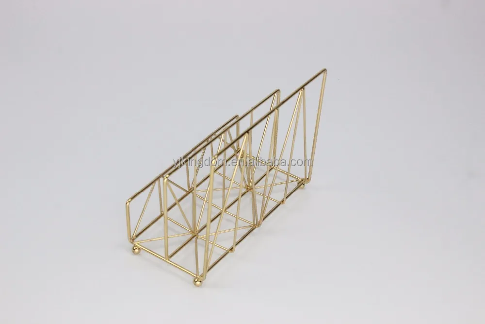 
oem 550-25 office organizer gold metal wire desktop letter sorter holder 
