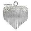 2018 Luxury wedding party cocktail evening bag crystal tassels pearl beaded small box sac de maquillage clutches