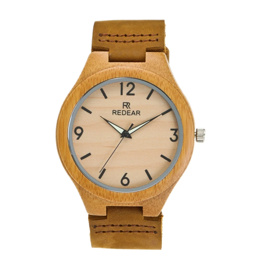 

CE certificate patent design Eco-friendly natural bamboo wood watch couple watch with Luminous hands watch, Carbonized bamboo nature color