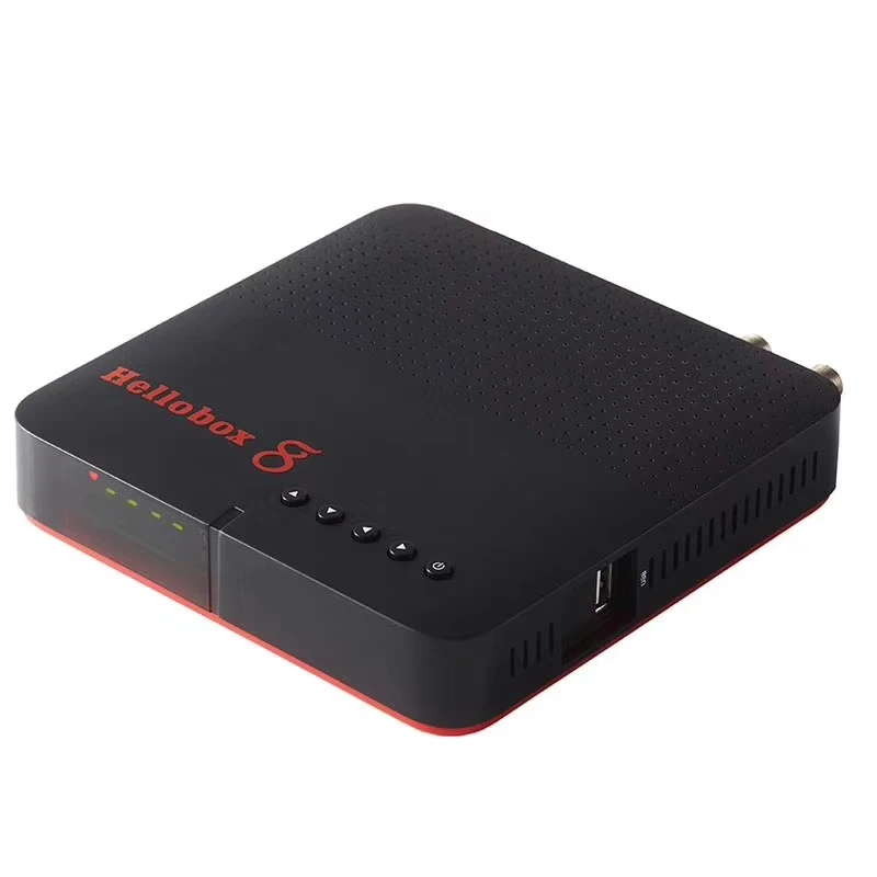 

Hellobox 8 DVB-S2 S2X T2 H.265 Built-in WiFi Auto biss key PowerVu cccam newcam mgcam, Black