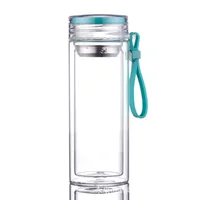 

Zogift Wholesale Custom 350ml Double Wall Water 16oz Glass Bottle Manufacturer, Glass Drinking Bottle With Tea Infuser