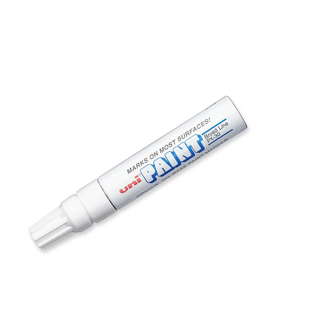Uni Px30 Black Oil Paint Marker Pen Metal Glass Wood Plastic Stone Outdoor Mm Metal Chisel Nib