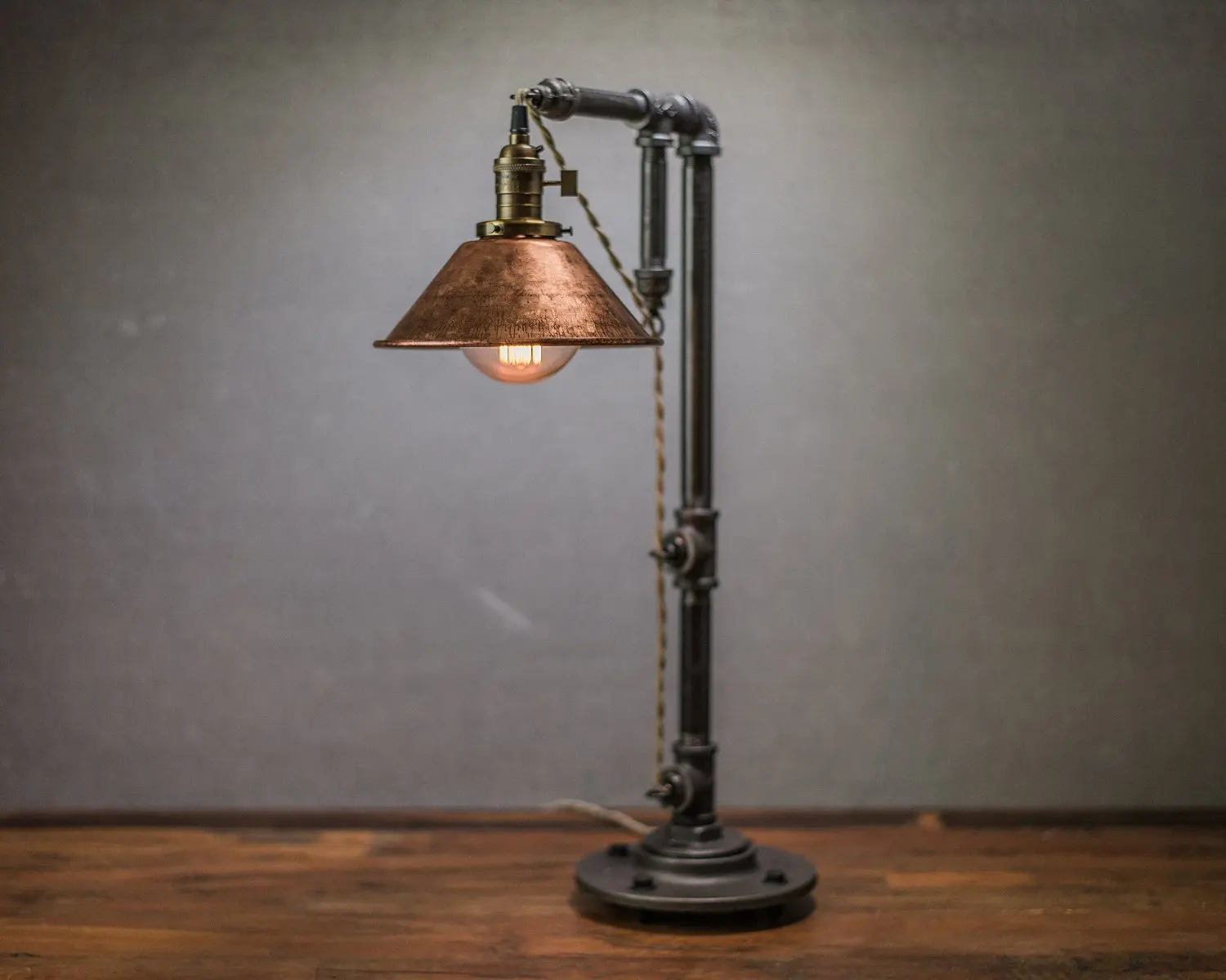 industrial style bedside lamp