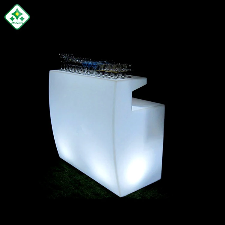 
led DJ bar counter MOBILE COCKTAIL BAR / Rechargeable LED Beach Event Club Outdoor Bar Counter 