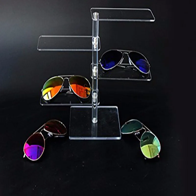 Clsaay 4layer Acrylic Sunglasses Display Rack Shelf Eyeglasses Showing