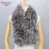 2019 New Women Genuine knitted Fox Fur scarf Real Fur collar Winter Warm Neck Warmers silver fox colorful mixed color scarf