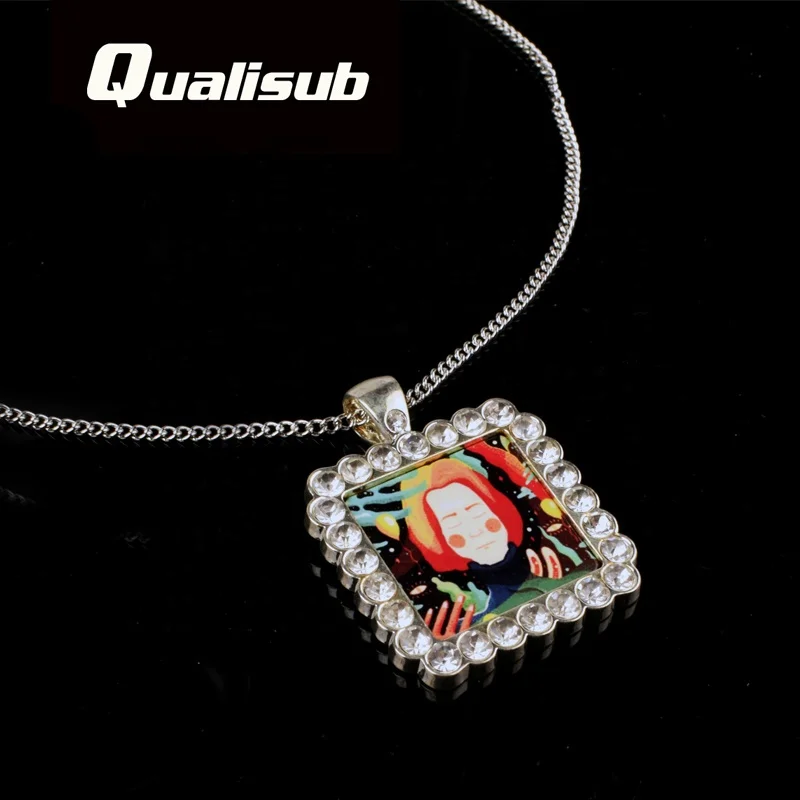 

Qualisub Fashion Design Sublimation Jewelry Blanks Square Shape Necklace