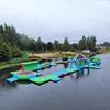 Latvia Inflatable Floating Aqua Park Equipment / Bouncia Floating Water Park Design