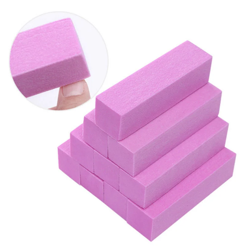 

Yiwu Wholesale Pink Color Manicure Grinding Sanding Nail File Block Wholesale Sponge 4 Side Nail Buffer