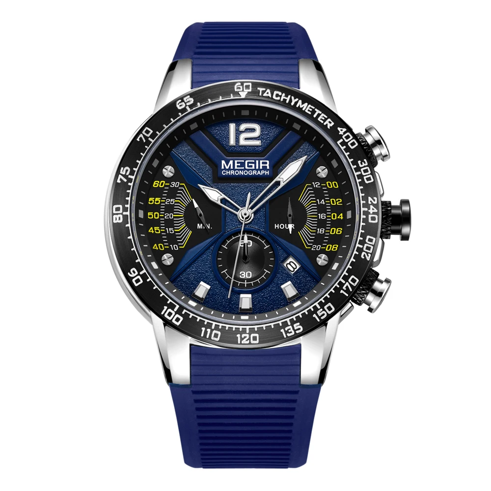 

2019 New Product Megir 2106 Multi Function Chronograph Clock Waterproof Quartz Men Watches