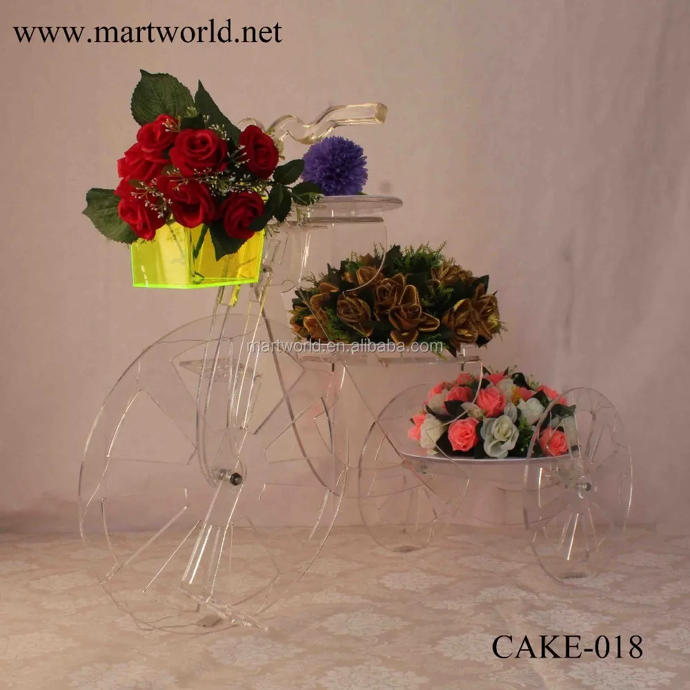 2020 Beautiful Bicycle Shape Acrylic Wedding Cake Stand Decoration