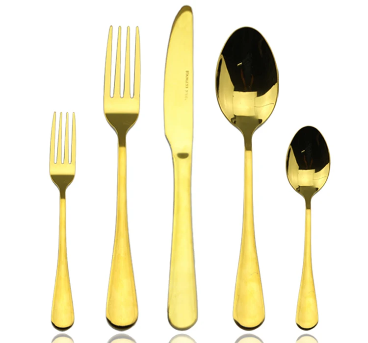 Bulk Plating Titanium Gold Stainless Steel Flatware Set Buy Bulk Gold