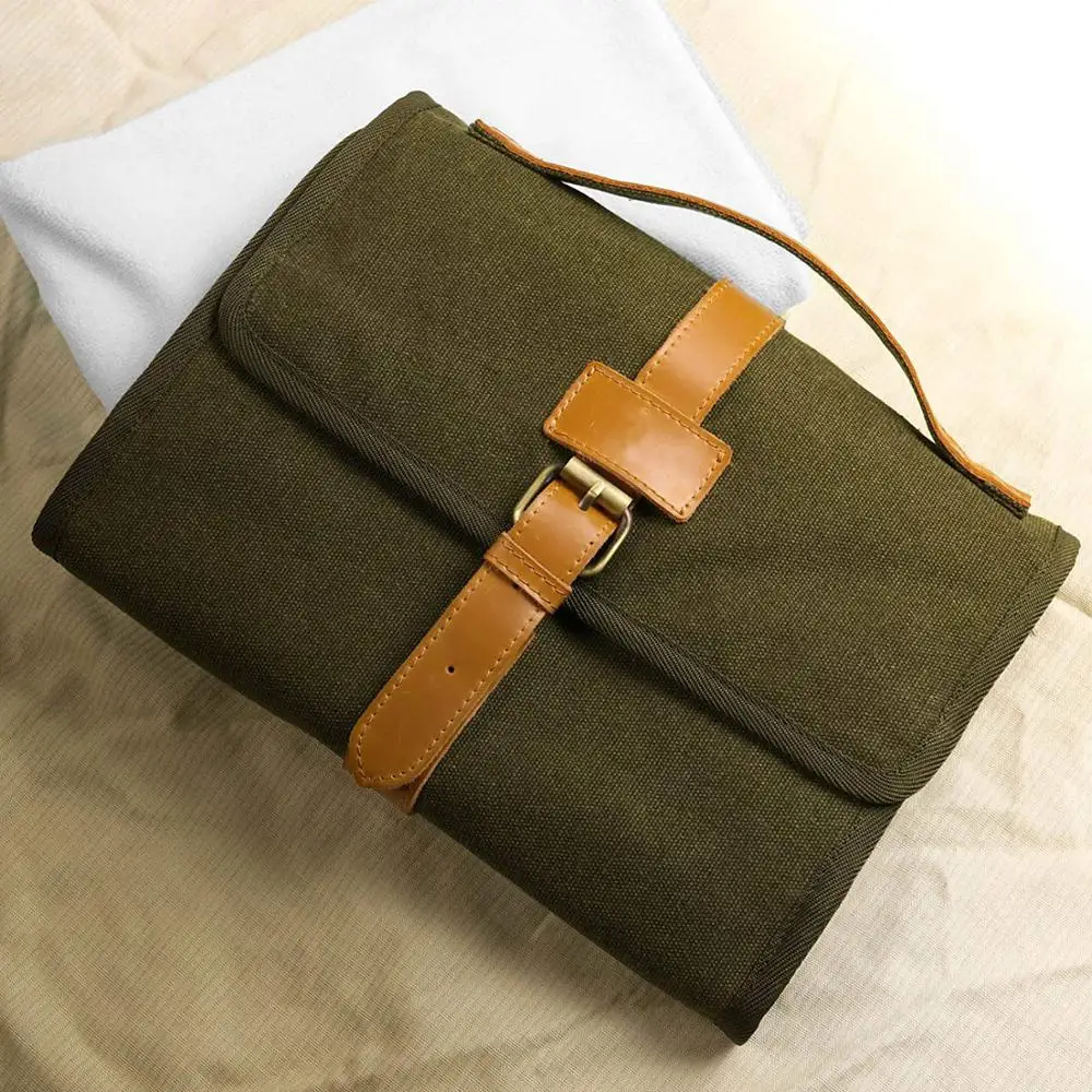 

Travel Bag Toiletry Cosmetic Bag Men Portable Canvas Dopp Kit Organizer, Green, customized color is available
