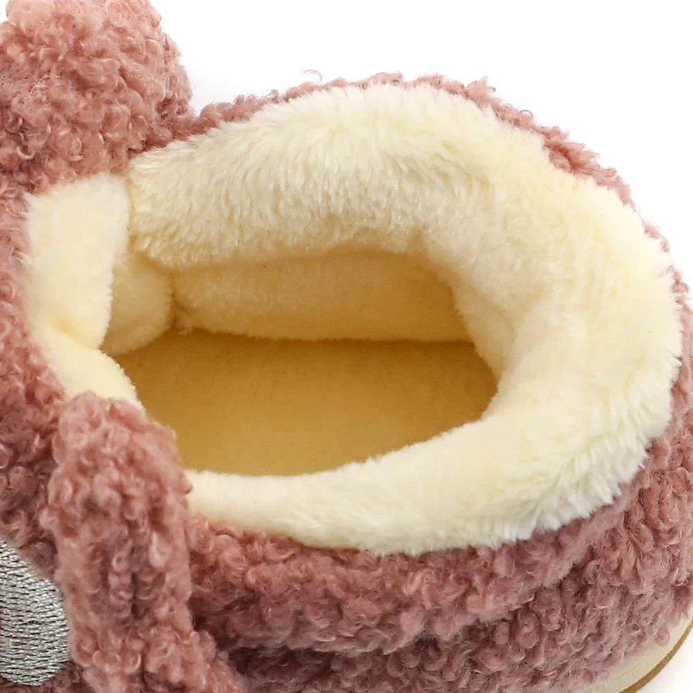 
Infant Boys Super Soft Plush Shoes Plush Brown Comfort Indoor Slippers Soft Baby Slippers Animals 