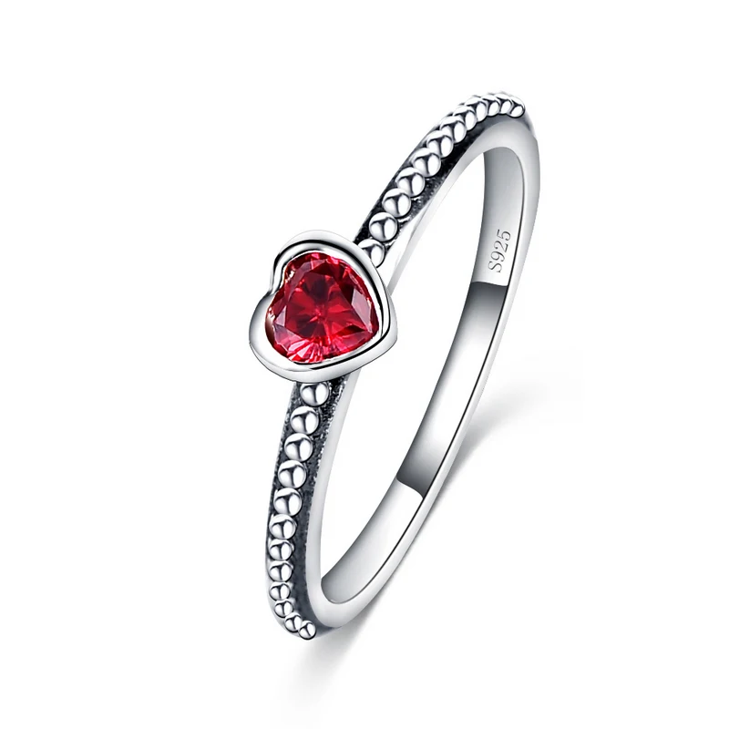 

LZESHINE 3 Colors 100% 925 Sterling Silver Ring Love Heart Romantic Finger Ring for Women Wedding Jewelry bague SRI0024