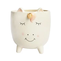 

Custom White Unicorn Shaped Flower Pot For Home Decoration
