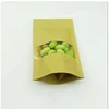 NO MOQ Online order wholesale packaging ziplock stand up brown food packaging with oval window kraft paper bag
