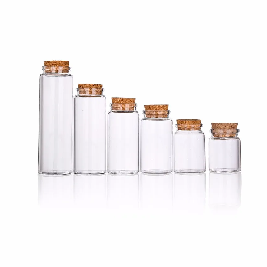 2oz Necked Glass Packing Jar With Cork Airtight Lid Glass Storage