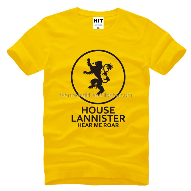 
Fashion cool custom mens printing game of thrones design t shirt 