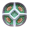 15" 5-section platter Melamine Chip and Dip Set Serving Tray Five Compartment Dish Divided Plate With Football Print