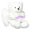 Custom Stuffed Plush White Fairy Tooth Teddy Bear With Wings Pretty Kids Toy Soft Plush Angle Teddy Bear