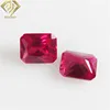 clear octagon princess cut 5# red synthetic ruby corundum