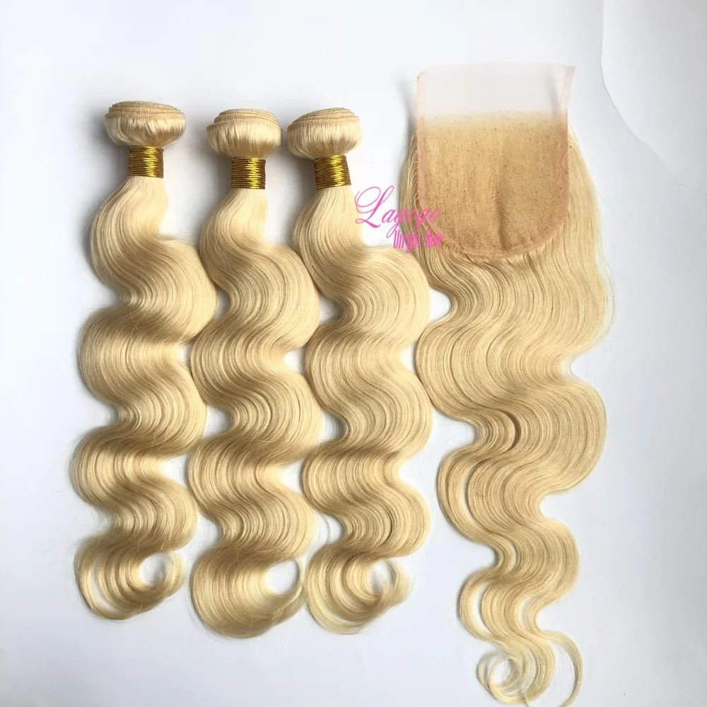 

Factory price 100% virgin human hair color 613 body wave hair weft hair extensions, Picture