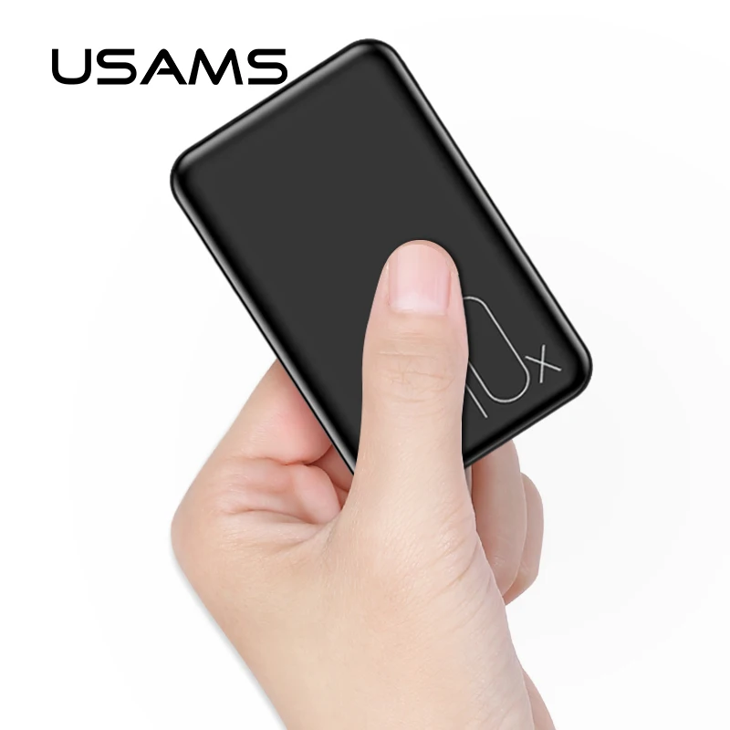 

USAMS power bank 10000mah good quality price external battery power bank for mobile phones, Black;white