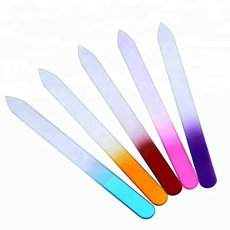 

Professional OEM welcome Custom Printed Crystal Nail File Colorful Double Side Glass Nail File, Colorful or customized