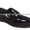 non- marking sole army force black shiny microfiber leather military shoes for police