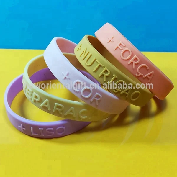 

Custom Embossed silicone wristbands , Embossed silicone bracelets, White;black;red;purple;blue;green;orange;yellow