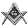 Mason Square Compass Chrome Plated Car Auto Truck Emblem
