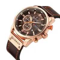 

CURREN 8291Mens Watches Top Brand Luxury Fashion Casual Waterproof Chronograph Date Genuine Leather Sport Military Male Clock