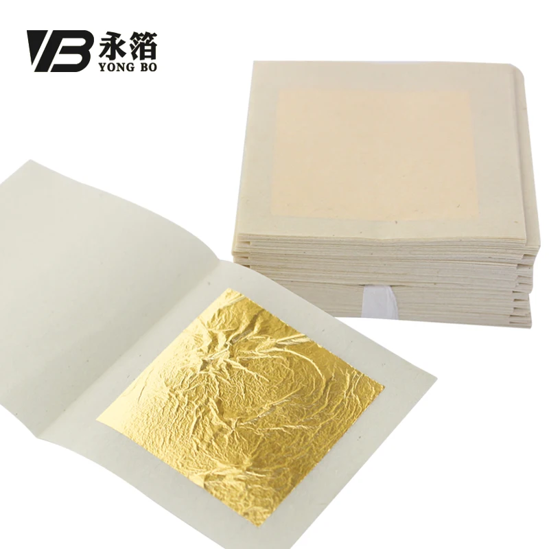 

Genuine 92% 4.33 X 4.33 cm 500 Sheets Gold 22K Edible Gold for Facial Body Foot Neck Mask Real Gold Leaf Foil Paper Sheets