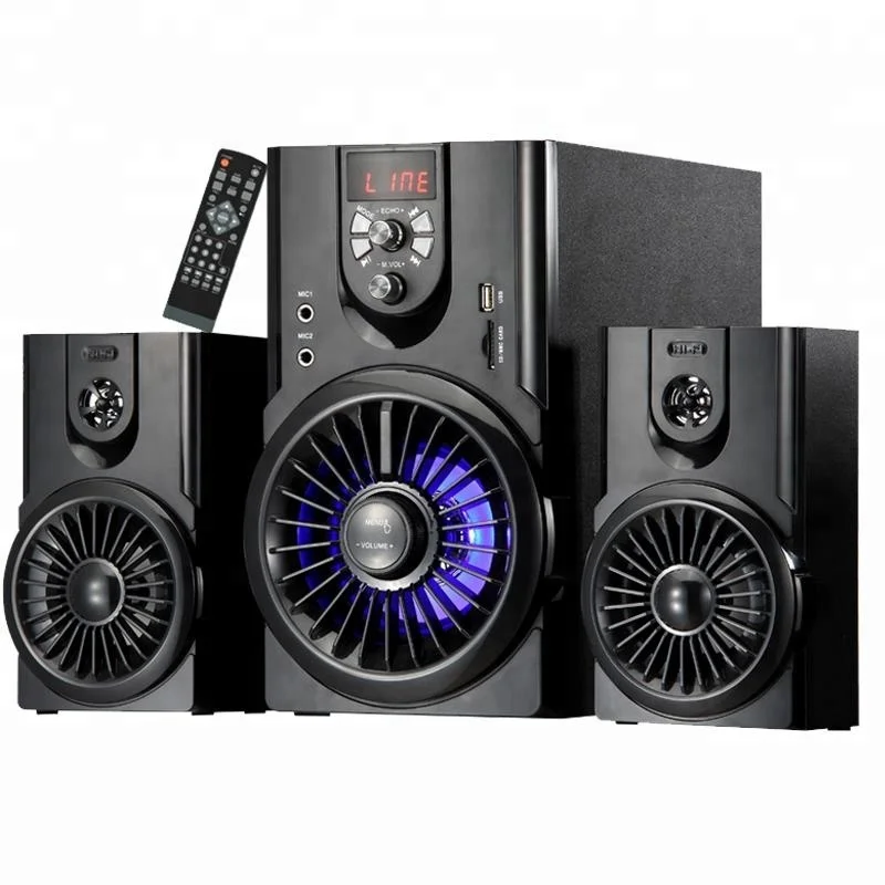 

New Arrival 2.1CH Subwoofer Wooden Concert Home Theater Sound System Multimedia Bluetooth Speakers, Black+silver