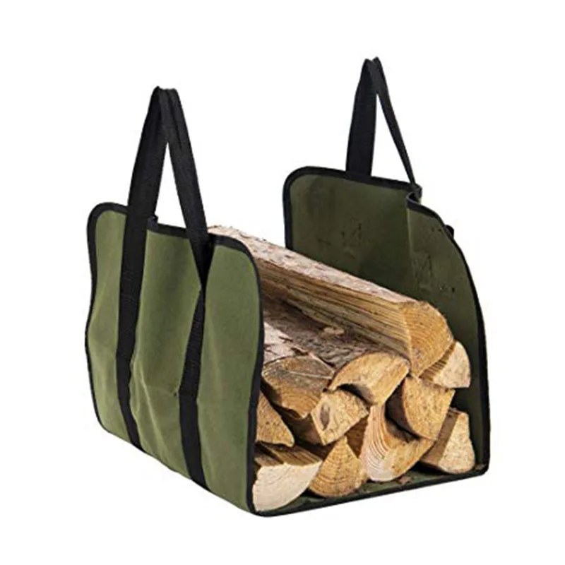 Premium Custom Heavy Duty Waterproof Waxed Canvas Firewood Log Carrier