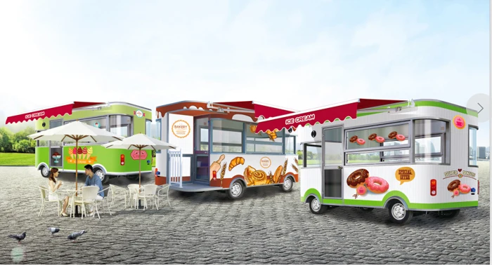 高品质不锈钢现代街头寿司食品车