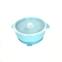 

BBA free Silicone suction feeding Bowl with Flip Cover for kids