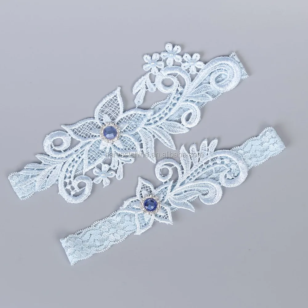 15 23 Inches Bridal Lace Garter Diy Garter With Rhinestone Set For