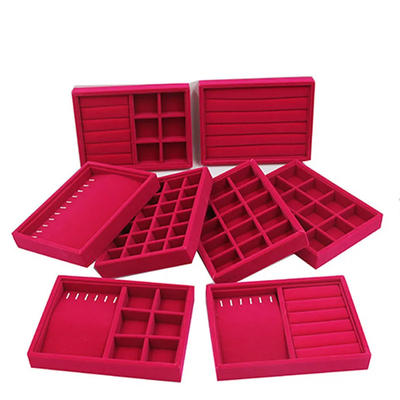 

Storages Tray 20*15*3cm Velvet Jewelry Packaging Display Jewelry Earrings Necklaces Pendants Bracelets Trays Holder Case