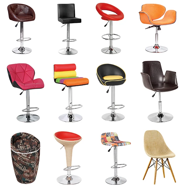 2018 Wholesale Modern Style Leather Swivel rainbow Bar Stool Chair