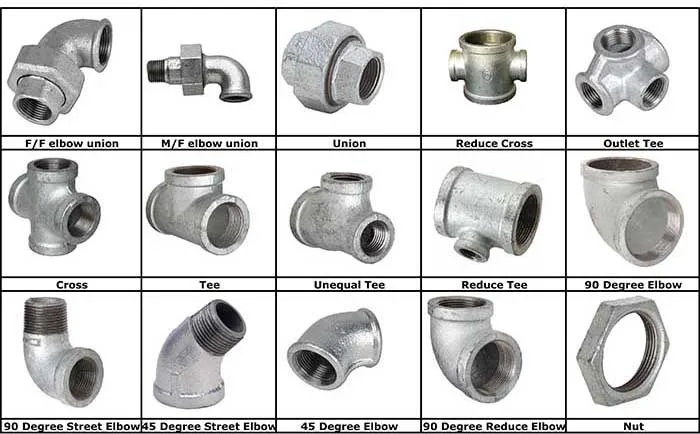 EE GALVANISED MALLEABLE IRON PIPE FITTINGS BSP WATER STEAM AIR GAS GALV TUBE 