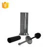 stainless steel staind-up soap dispensing toilet brush with holder