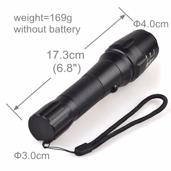 TP-1877 1*18650 rechargeable battery powered XM-L T6 rechargeable led torch