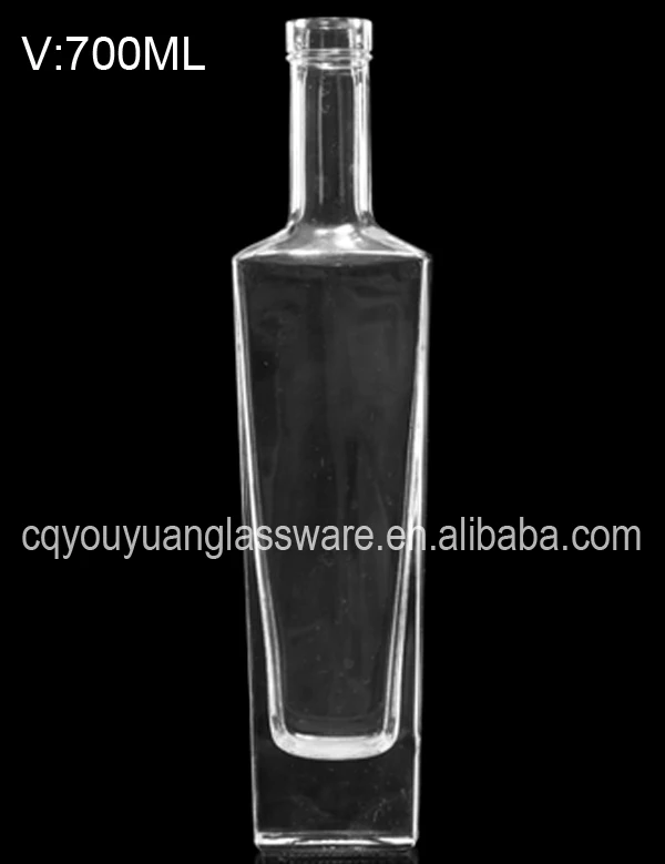 Cork Top Square 70cl 700ml High Clear Rum Glass Bottle Rum Bottle White