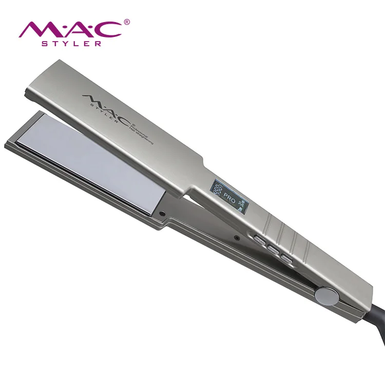 

2019 Professional MCH Heater Mirror Titanium Glass Fibre Mirror Hair Straightener, Gray
