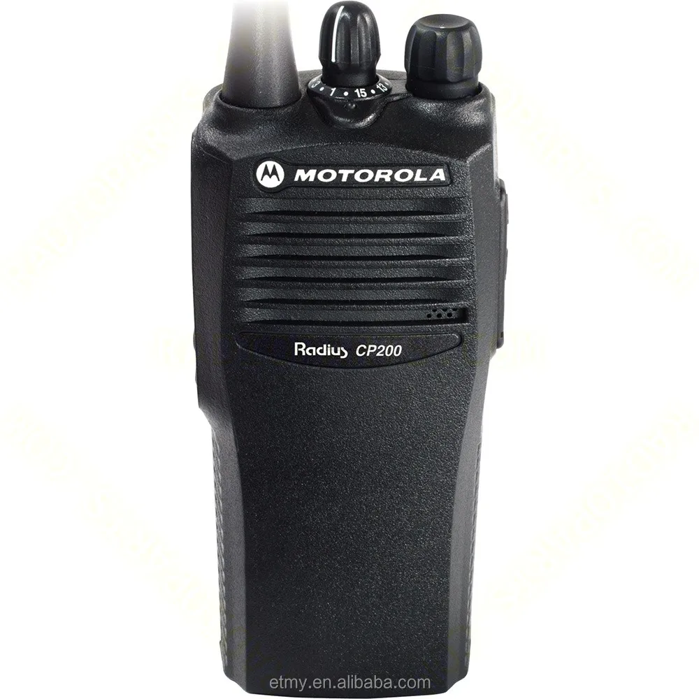 

200 Mile Walkie Talkie Two Way Radio Handy Motorola CP200, Black