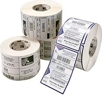 Zebra Technologies 10011690 Polypro 4000T Kimdura Polypropylene Label, Thermal Transfer, Not Perforated, 3.25" x 5.5", 3" Core, 8" OD (Roll of 870, Case of 4 Rolls) (Pack of 4)