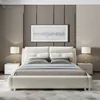 home bedroom furniture double bed designs Queen and king size solid wood bed
