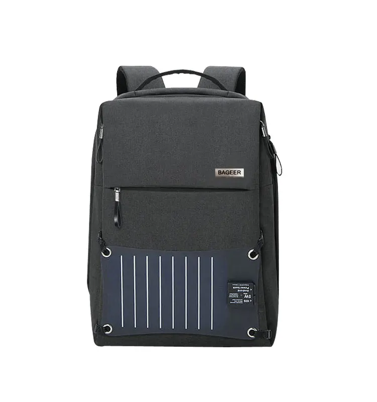 

Outdoor Travelling Solar Laptop Backpack Bag Manufacturer, Bag Mens Waterproof solar Backpack with Usb, Black,customized available